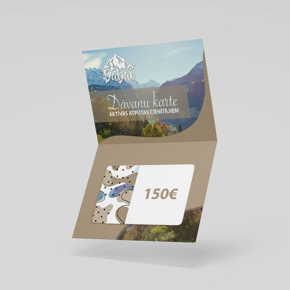Dovanų kuponas, kurio vertė 150EUR