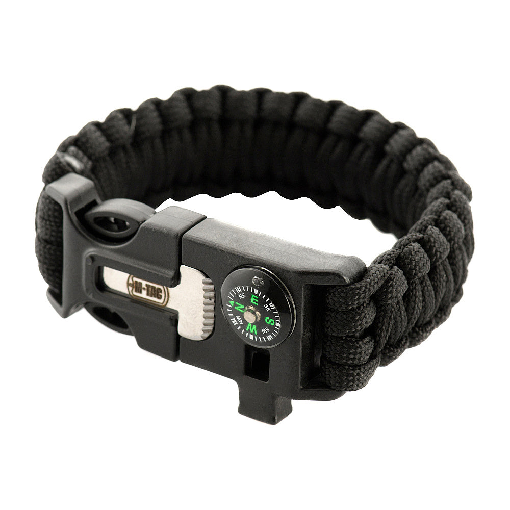 M-Tac paracord bracelet ar krama šķiltavām, kompasu un svilpi