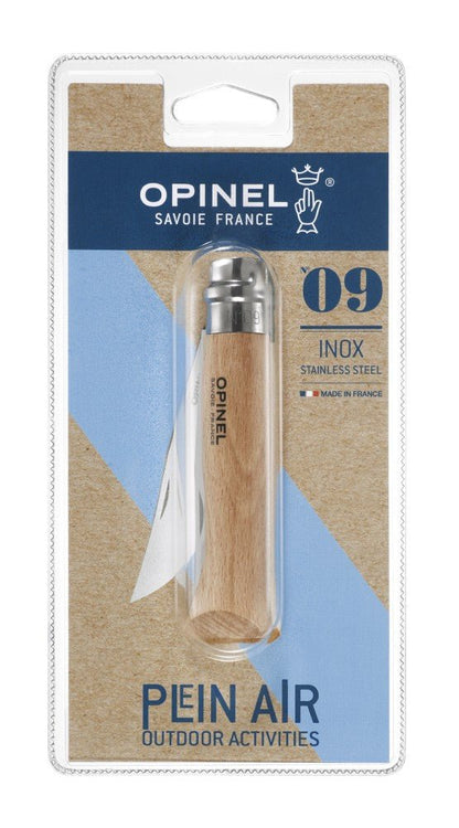 Opinel Blister Stainless Steel Beech (pieejams dažādos izmēros) - DABAI.LV