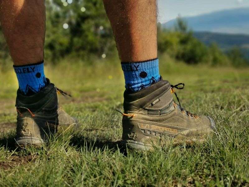 Pirin Hill Merino Wool Hiking Socks - Wolf motive