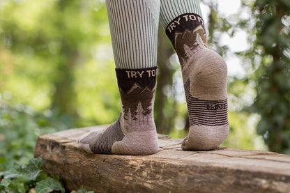 Pirin Hill Merino Wool Hiking Socks - Alpine Ibex motive