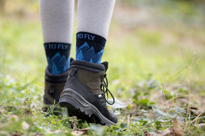 Pirin Hill Merino Wool Hiking Socks - Alpine Ibex motive